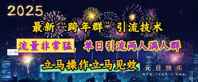 “跨年群”引流，流量非常猛，单日引流两人满人群，立马操作立马见效【揭秘】-颜夕资源网-第17张图片